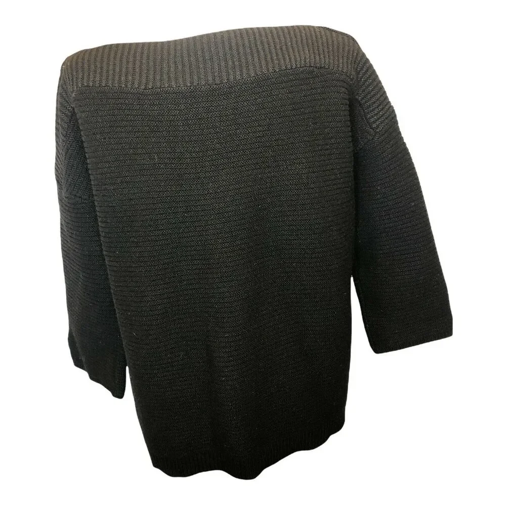 Zadig & Voltaire Bali‎ Y Wool Yack Blend Oversized Ribbed Sweater Small Black